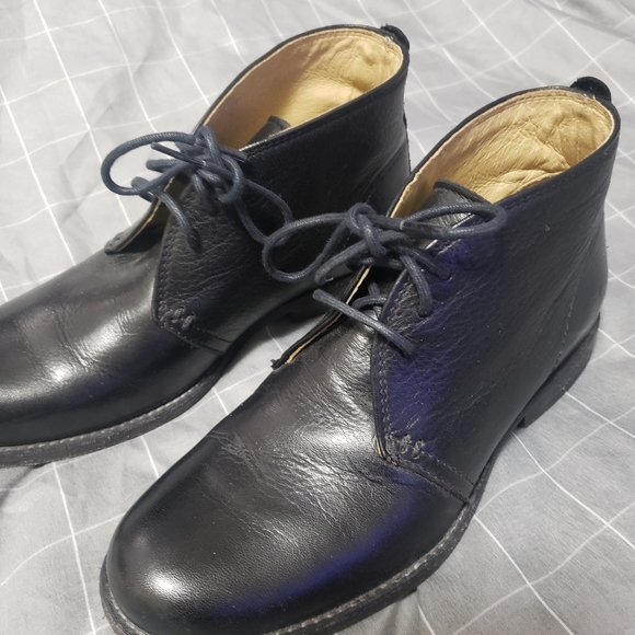 Frye Phillip Chukka Leather Ankle Boots Black Shoes Lace Up Size 6B - Picture 5 of 16